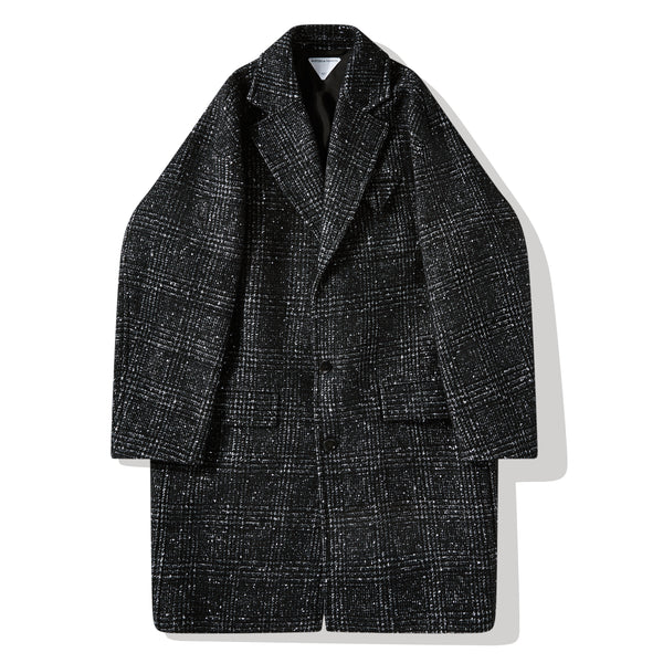 Bottega Veneta - Men's Knotted Wool Check Coat - (Black/White)