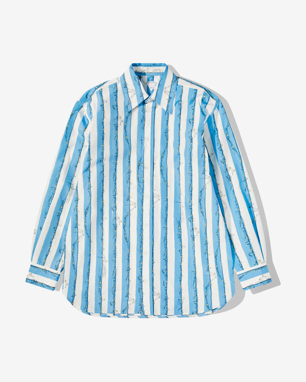 Bottega Veneta - Men's Printed Cotton Swimmers Shirt - (Admiral/Pineapple)