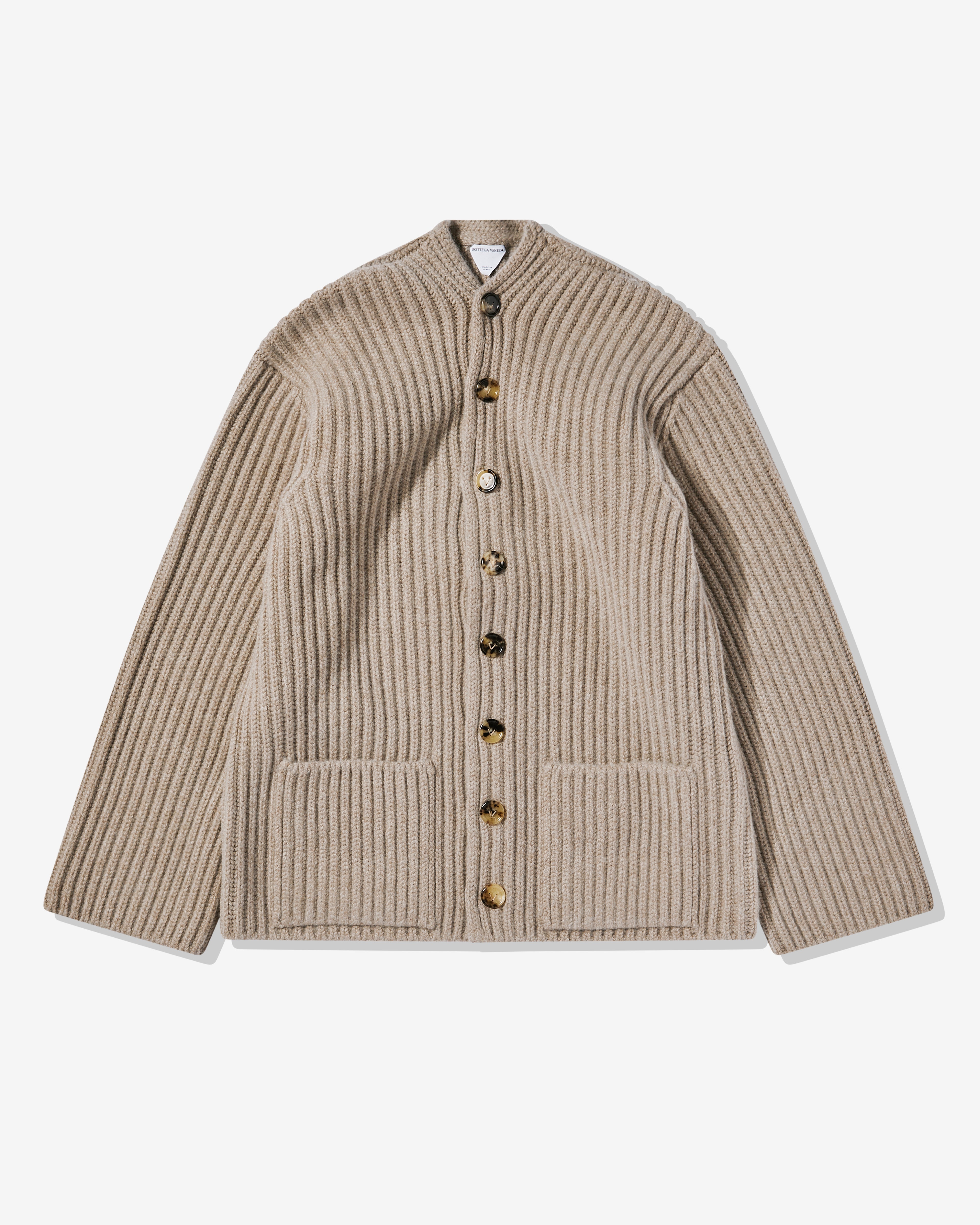 Bottega Veneta: Men's Wool And Cashmere English Rib Cardigan (Sand ...