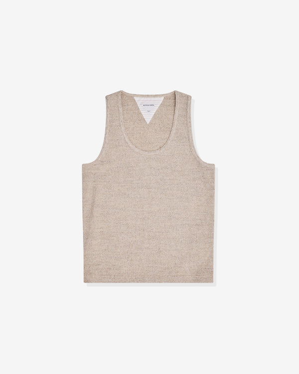 Bottega Veneta - Women's Melange Cotton Rib Tank Top - (Light Beige Melange)