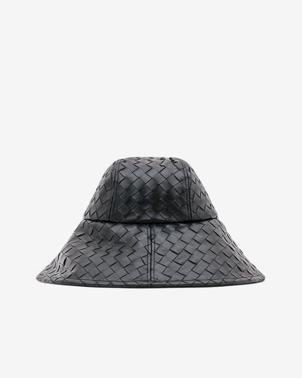 Bottega Veneta - Women's Leather Intrecciato Hat - (Black)