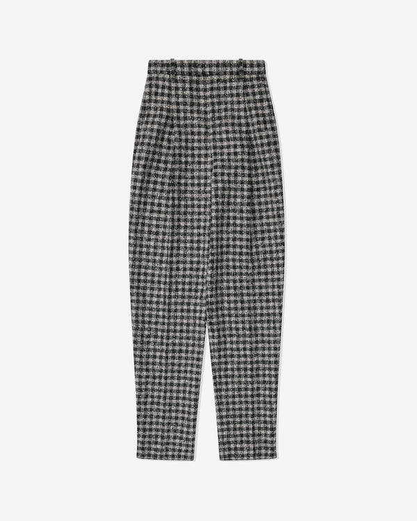 Bottega Veneta - Women's Boucle Gingham Wool Trousers - (Black/Pearl/Khaki)