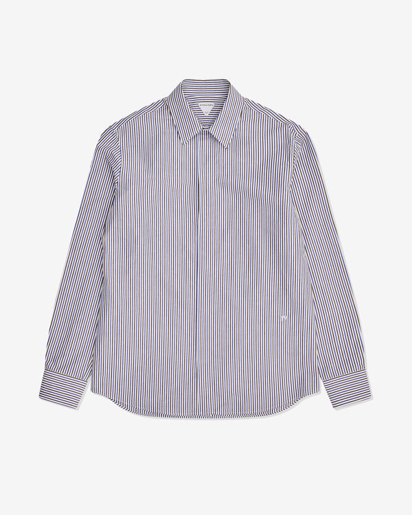 Bottega Veneta - Men's Thin Stripe Shirt - (Blue/Chestnut)