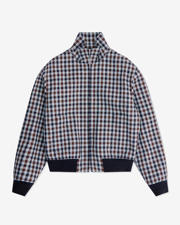 Bottega Veneta - Men's Cotton Gingham Blouson - (Navy/Lake/Maroon)