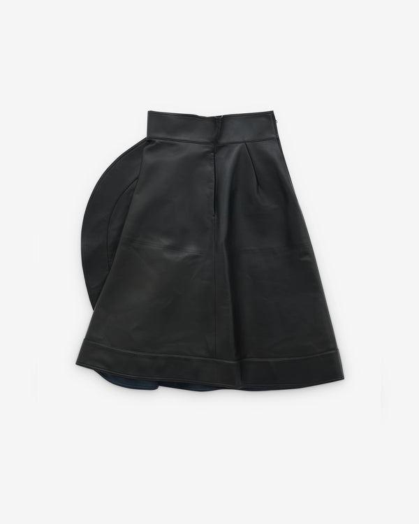 Bottega Veneta - Women’s Leather A-Line Skirt - (Navy)