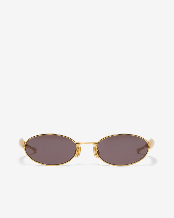 Bottega Veneta - Women's Sardine Oval Sunglasses - (Gold/Grey)