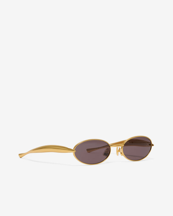 Bottega Veneta - Women's Sardine Oval Sunglasses - (Gold/Grey)