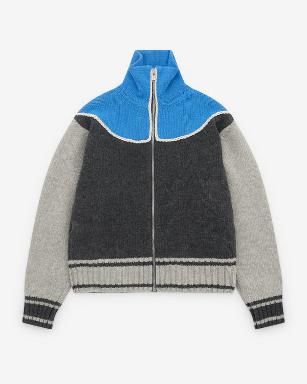 Bottega Veneta - Men’s Wool Zipped Jacket - (Anthracite/Admiral)