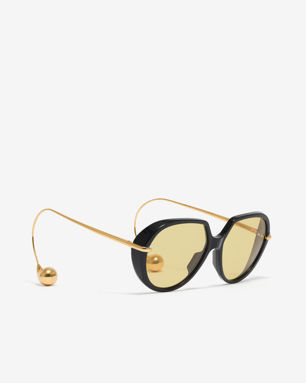 Bottega Veneta - Women’s Drop Squared Sunglasses - (Black/Gold)