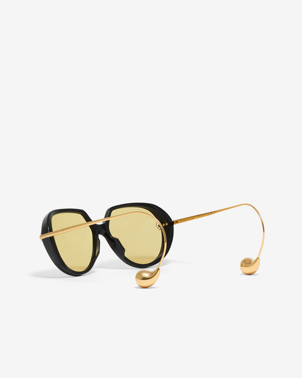 Bottega Veneta - Women’s Drop Squared Sunglasses - (Black/Gold)