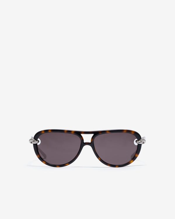 Bottega Veneta - Knot Aviator Sunglasses - (Havana/Silver/Grey)