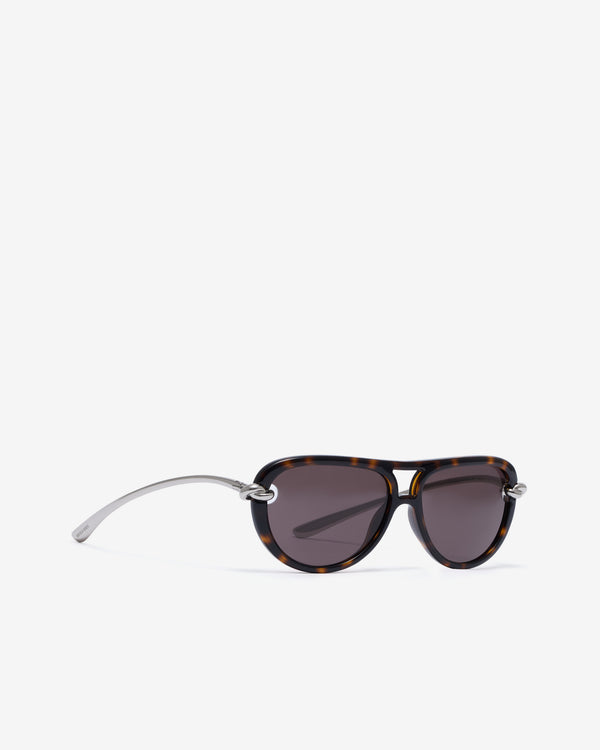 Bottega Veneta - Knot Aviator Sunglasses - (Havana/Silver/Grey)