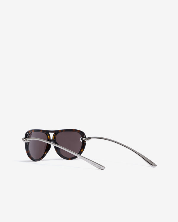 Bottega Veneta - Knot Aviator Sunglasses - (Havana/Silver/Grey)