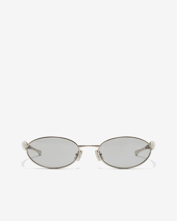 Bottega Veneta - Sardine Oval Sunglasses - (Silver/Grey)