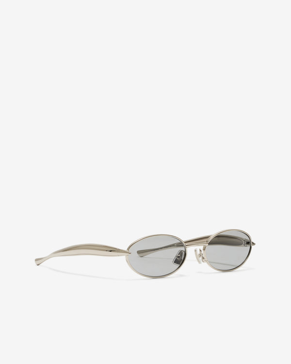 Bottega Veneta - Sardine Oval Sunglasses - (Silver/Grey)