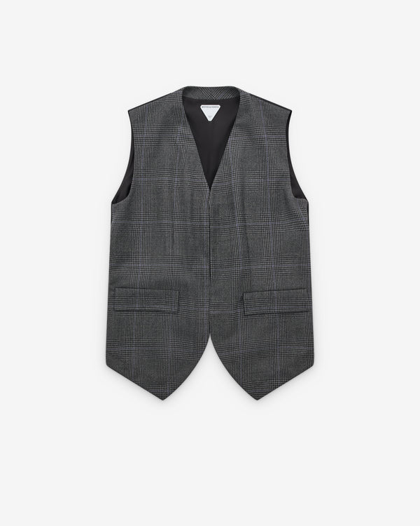 Bottega Veneta - Men's Prince Of Wales Wool Waistcoat - (Black/Chalk/Blue)