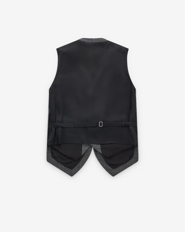 Bottega Veneta - Men's Prince Of Wales Wool Waistcoat - (Black/Chalk/Blue)