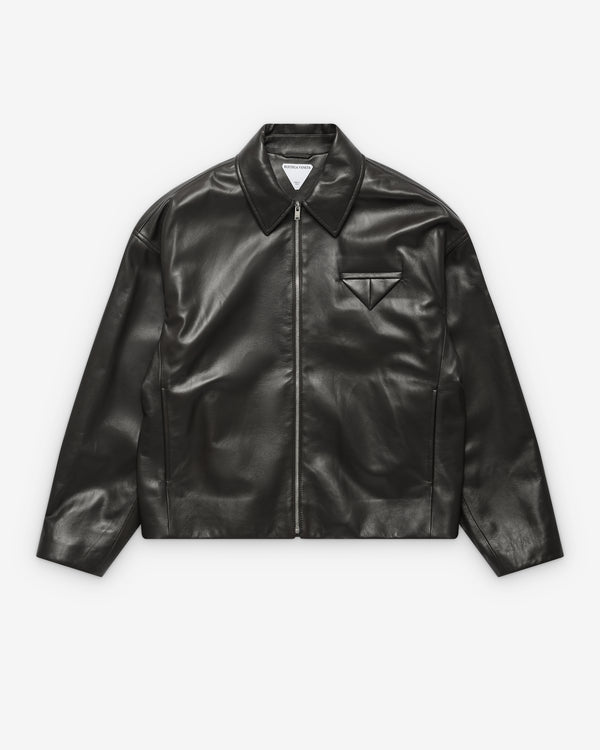 Bottega Veneta - Men's Shiny Leather Blouson - (Fondant)