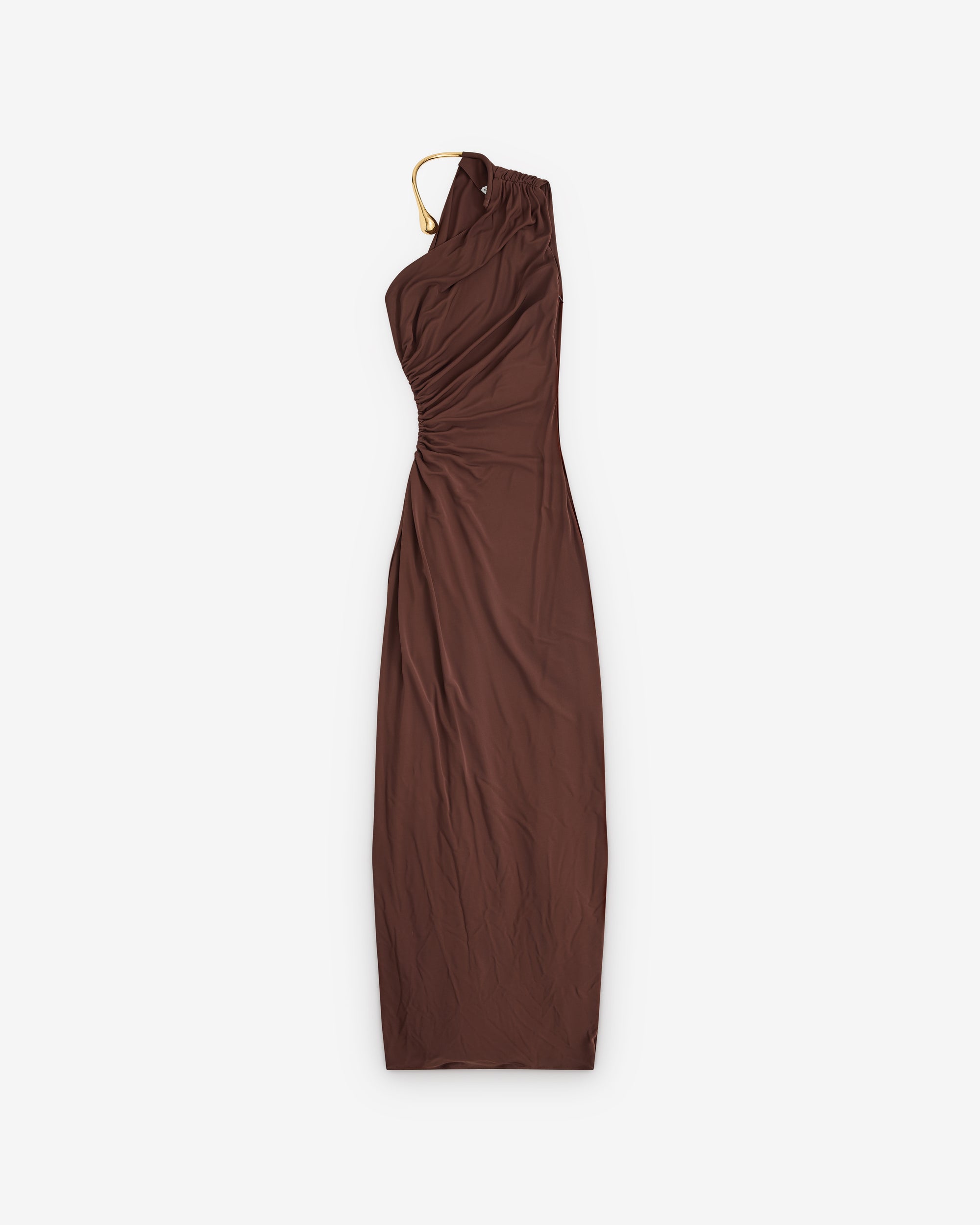 Bottega Veneta: Women's Crepe Viscose Jersey Dress (Clove) | Dover Street Market London Bottega Veneta: Women's Crepe Viscose Jersey Dress (Clove) | Dover Street Market London