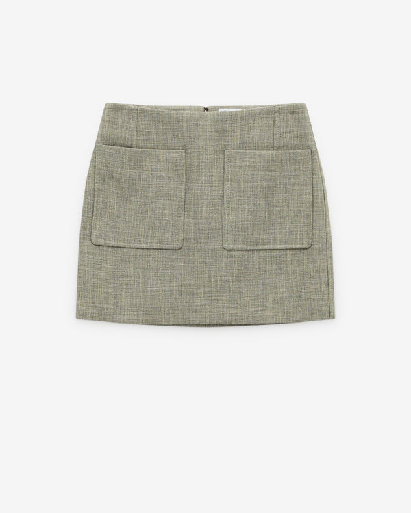 Bottega Veneta - Women's Cotton and Viscose Melange Skirt - (Green/Fennel/White)