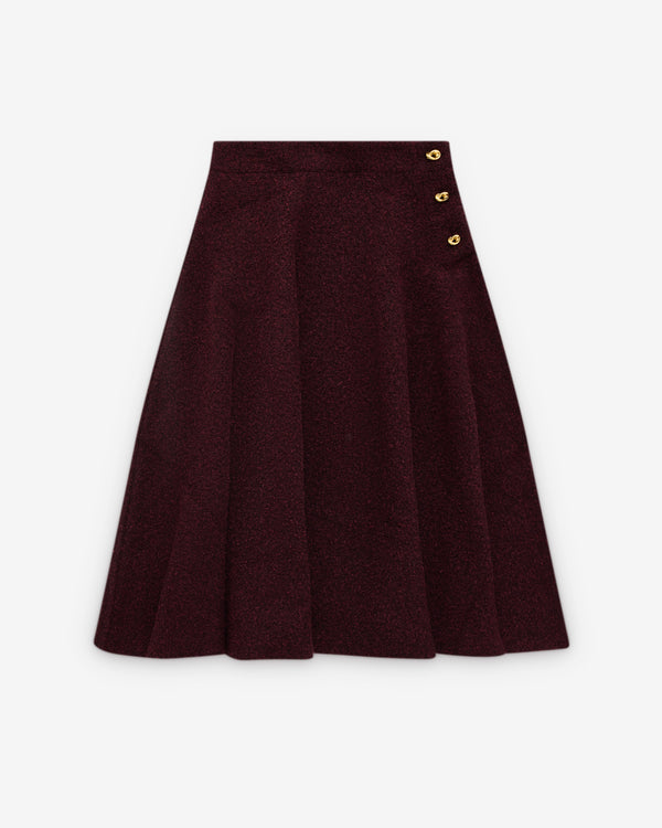 Bottega Veneta - Women's Wool Bouclé Skirt - (Oxblood Melange)