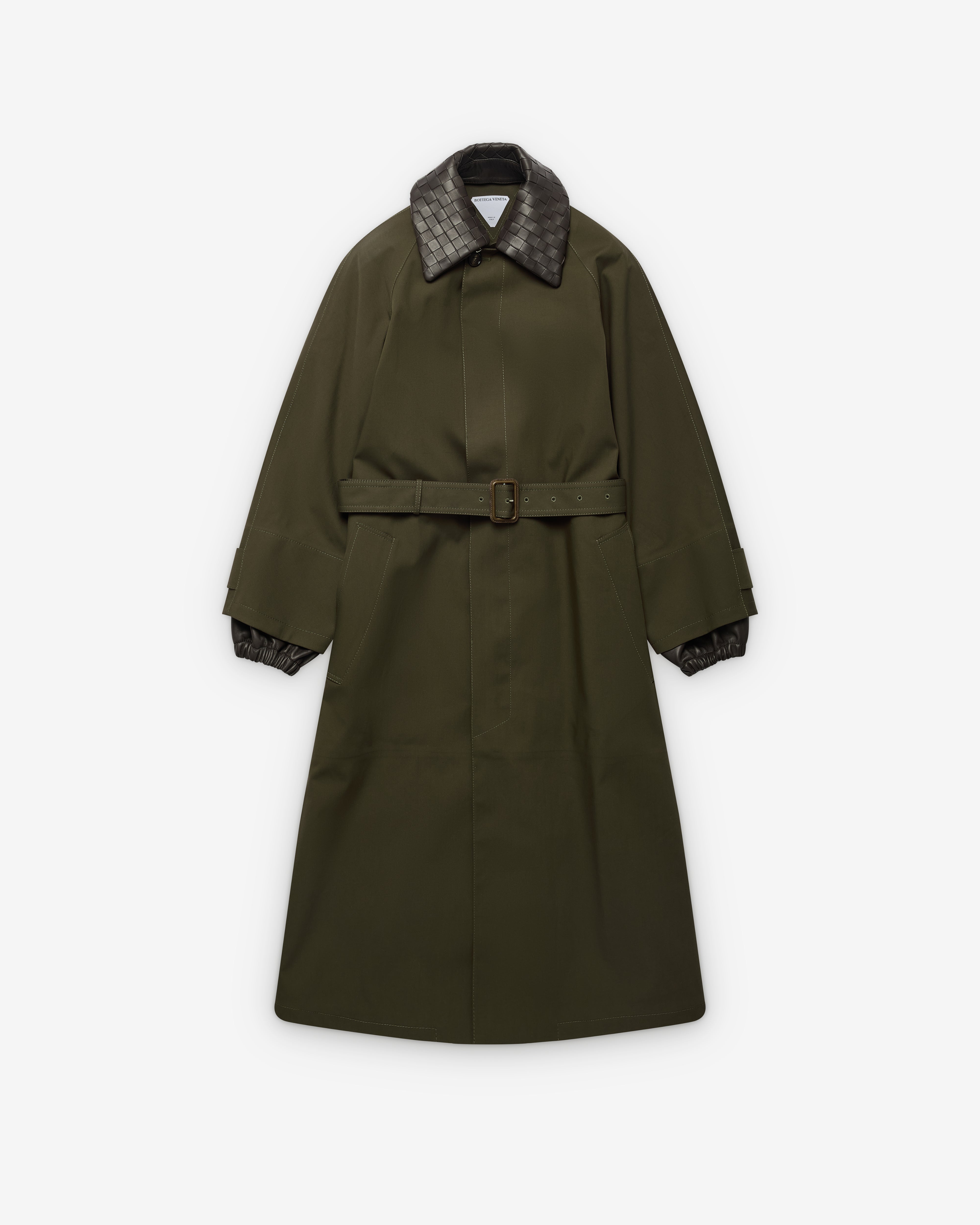 Bottega Veneta: Women's Cotton Trench Coat (Deep Moss) | Dover