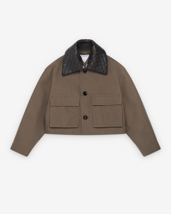 Bottega Veneta  - Women's Soft Wool Twill Blouson - (Beige Melange)