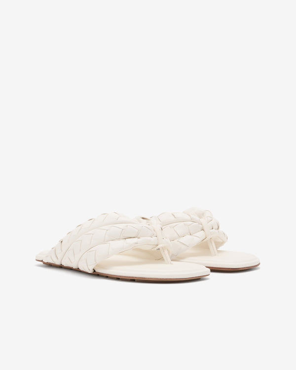 Bottega Veneta  - Women's Salsa Flat Thong - (Alabaster)