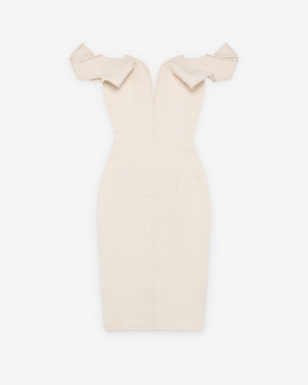 Bottega Veneta  - Women's Double Crepe Dress - (Chalk)