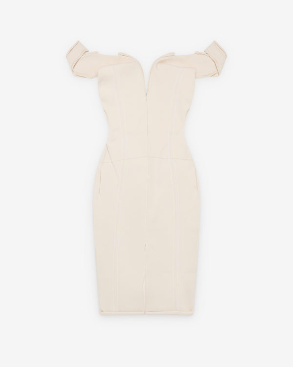 Bottega Veneta  - Women's Double Crepe Dress - (Chalk)