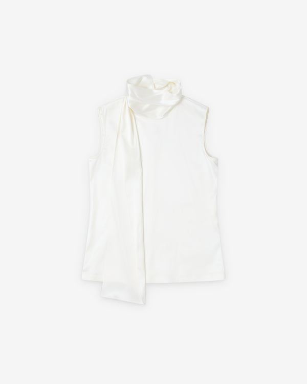 Bottega Veneta  - Women's Silk Stretch Satin Top - (White)