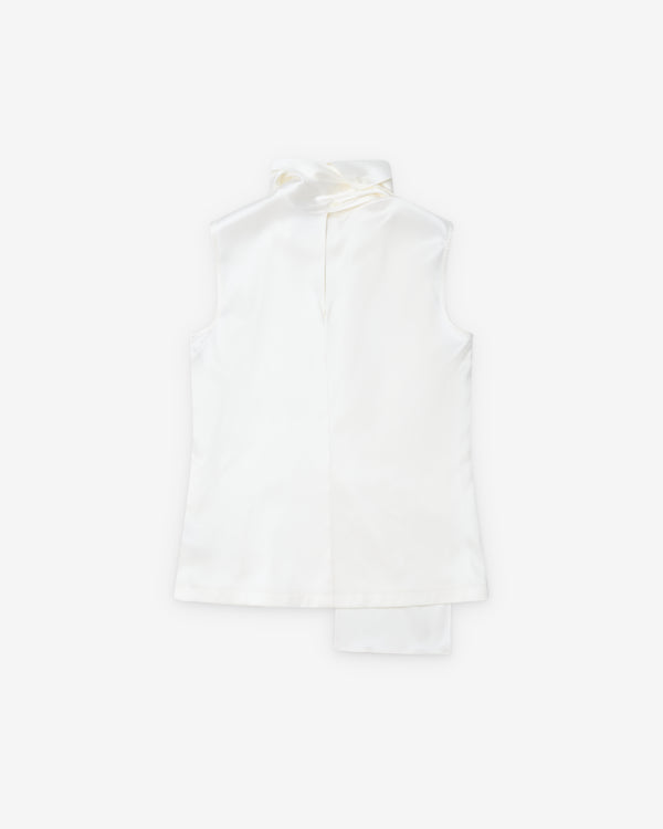 Bottega Veneta  - Women's Silk Stretch Satin Top - (White)