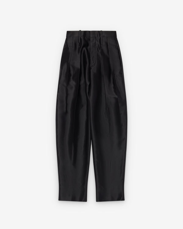 Bottega Veneta  - Women's Washed Cotton Trousers - (Double Black)