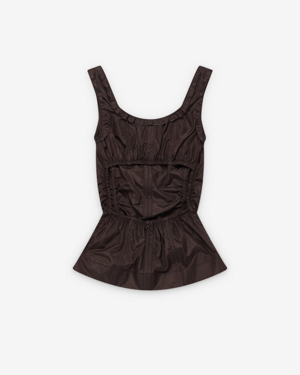 Bottega Veneta  - Women's Washed Silk Taffeta Top - (Dark Carrubo)