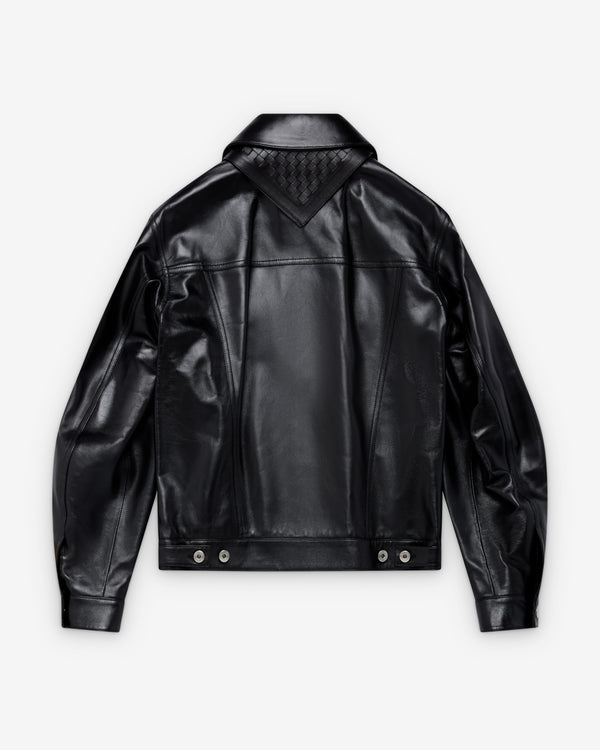 Bottega Veneta  - Women's Semi Shiny Leather Jacket - (Black)