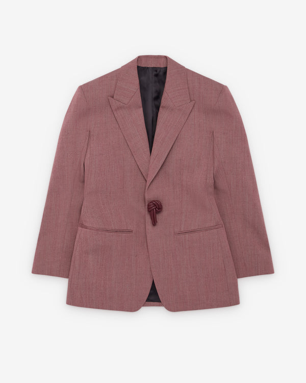 Bottega Veneta  - Women's Wool And Linen Melange Jacket - (Pink/Carrubo Mel)