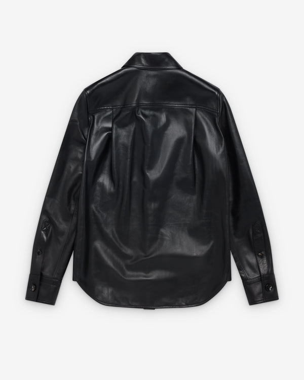 Bottega Veneta  - Women's Semi Shiny Leather Shirt - (Black)
