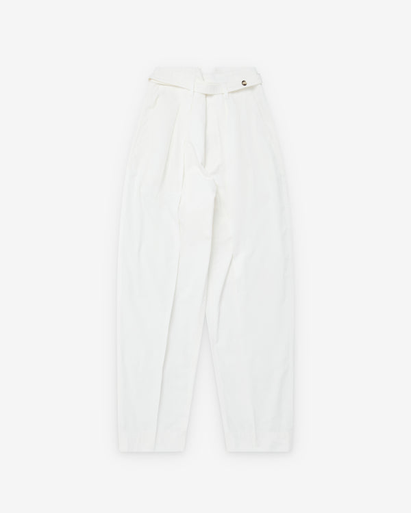 Bottega Veneta  - Women's Compact Cotton Trousers - (Chalk)
