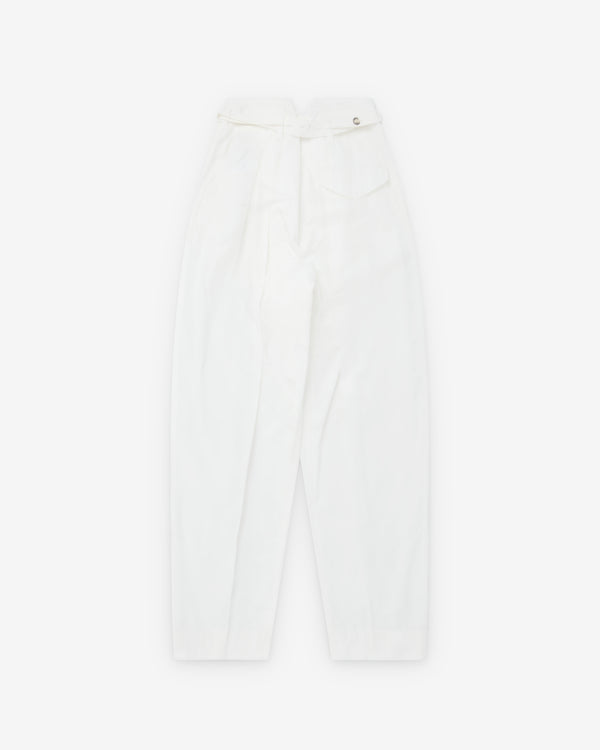 Bottega Veneta  - Women's Compact Cotton Trousers - (Chalk)