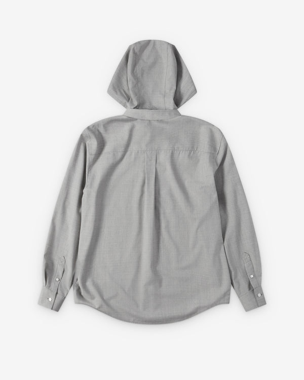 Bottega Veneta  - Men's Light Wool Toile Hooded Shirt - (Light Grey Melange)