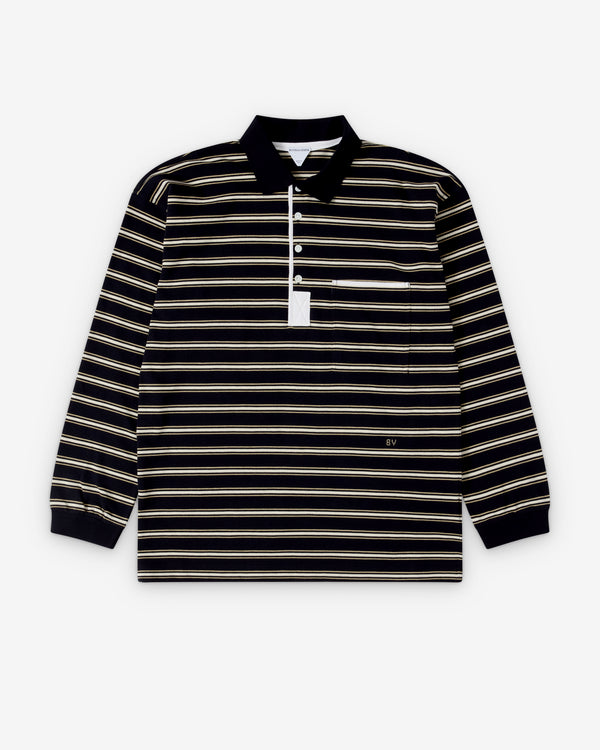 Bottega Veneta  - Men's Cotton Piquet Polo - (Night/Beige/Chalk)
