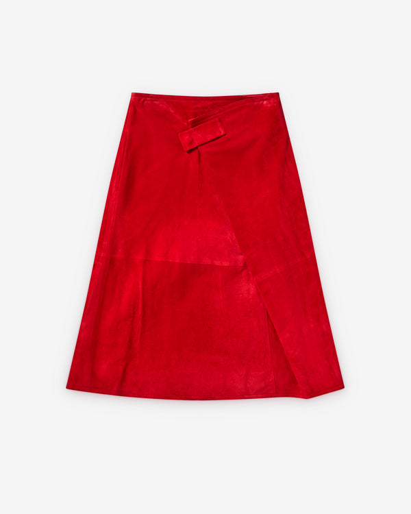 Bottega Veneta  - Women's Suede Leather Skirt - (Crave)