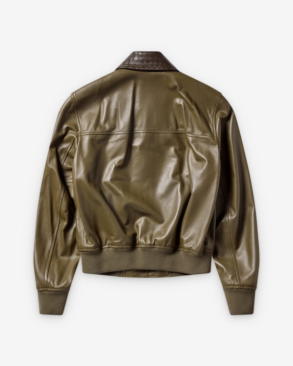 Bottega Veneta  - Women's Shiny Leather Blouson - (Wader Green)