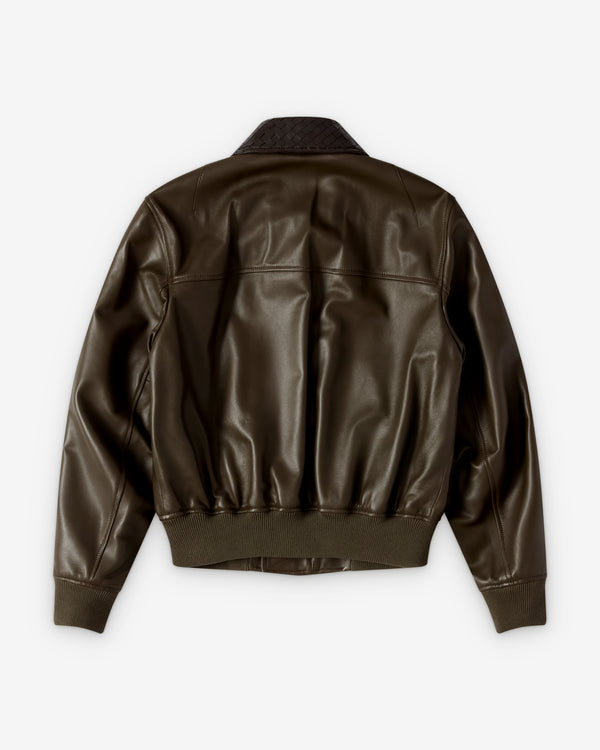 Bottega Veneta  - Women's Shiny Leather Blouson - (Wader Green)
