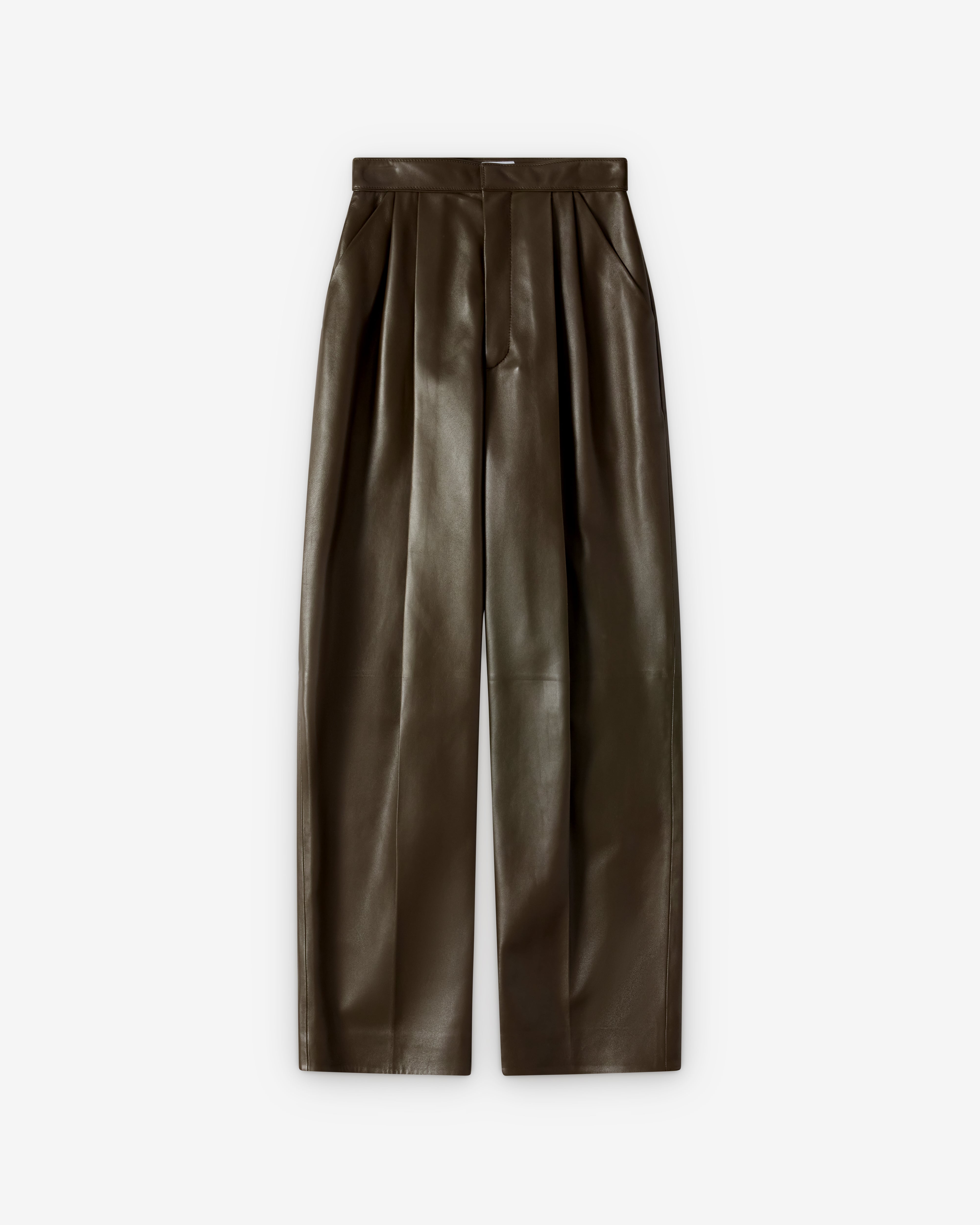 Bottega Veneta スラックス　size36 Bottega Veneta : Women's Shiny Leather Trousers (Wader Green
