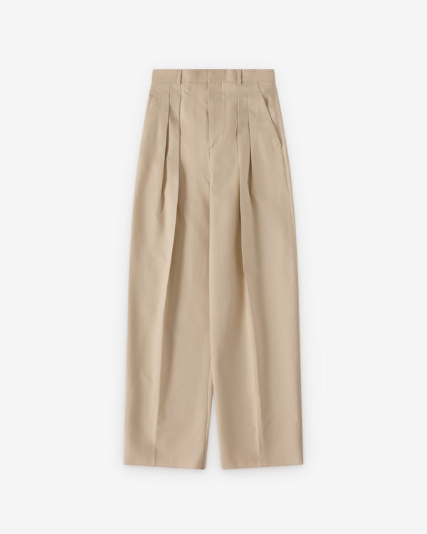 Bottega Veneta  - Women's Wool Cotton Trousers - (Beige/Light Blue)