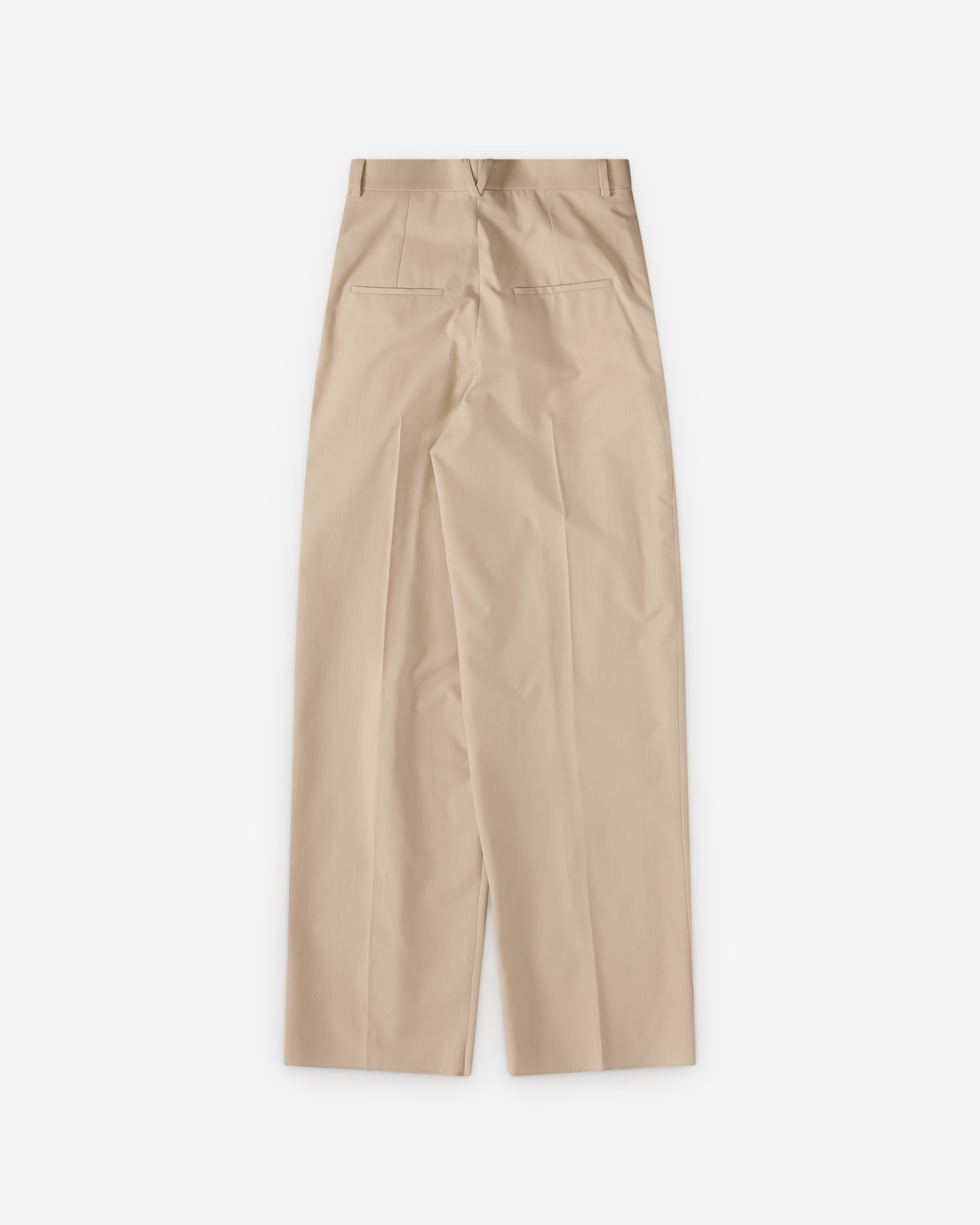 Bottega Veneta : Women's Wool Cotton Trousers (Beige/Light Blue