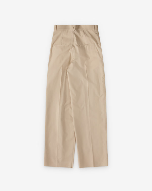 Bottega Veneta  - Women's Wool Cotton Trousers - (Beige/Light Blue)