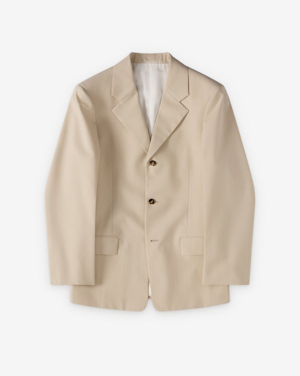 Bottega Veneta  - Women's Wool Cotton Stripe Jacket - (Beige/Light Blue)