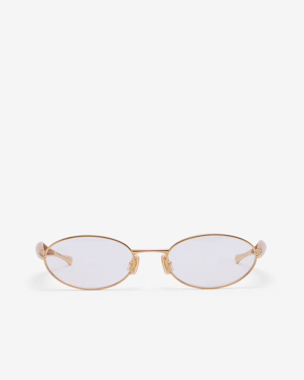 Bottega Veneta - Sardine Oval Sunglasses - (Gold/Clear)